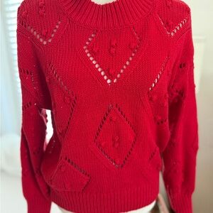 LOFT Red Cowl Neck Sweater